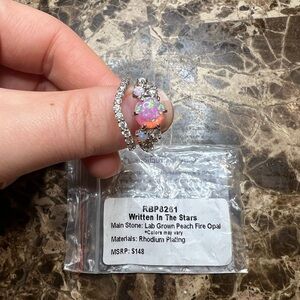 New BP Peach Fire Opal Ring